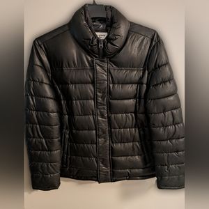 New Men's Dockers (Levi's) Faux Leather Puffer Jacket Size L NWT
